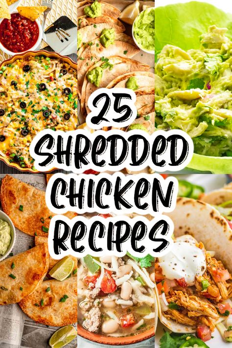 Are you on the hunt for the yummiest recipes using shredded chicken? I got you! Whether you've got leftover chicken from a weekend roast or a store-bought rotisserie chicken, we have plenty of delicious recipes for an easy weeknight dinner. From a hearty chicken casserole to tacos and enchiladas, these dishes will surely be a big hit at your dinner table! Recipes Using Shredded Chicken, Healthy Chicken Enchiladas, Buffalo Chicken Soup, Chicken Tortellini Soup, Chicken Dip Recipe, Baked Chicken Tacos, Buffalo Chicken Dip Recipe, Chicken Bacon Ranch Casserole, Shredded Chicken Tacos