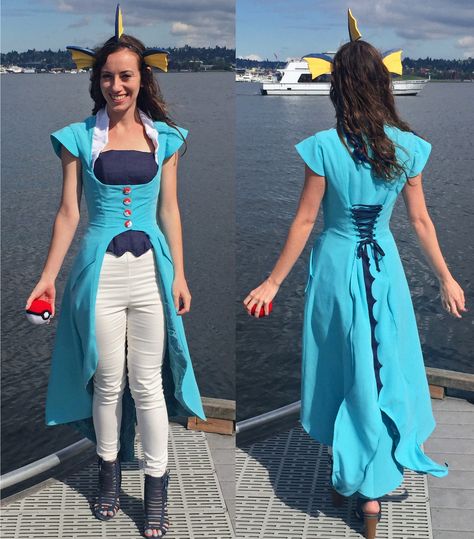 Vaporeon Costume Diy, Pokemon Cosplay Ideas, Eeveelutions Costumes, Vaporeon Costume, Vaporeon Cosplay, Steampunk Sewing, Cosplay Idea, Animal Cosplay, Costume Inspirations