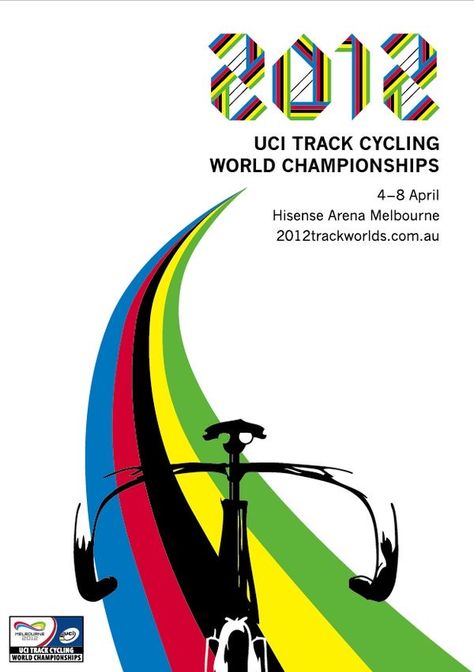 UCI Track Cycling World Championships Cycling Event Poster, Bicycle Poster Design, Cycling Posters Graphic Design, Bike Posters, Running Posters, Bicycle Illustration, Cycling Event, Poster Competition, Cycling Events