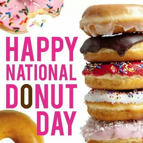 National Donut Day 06-06-14 National Donut Day Quotes, Hurts Donuts, Sunday Posts, National Doughnut Day, Donut Day, Doughnut Shop, National Donut Day, Delicious Donuts, Live Healthy