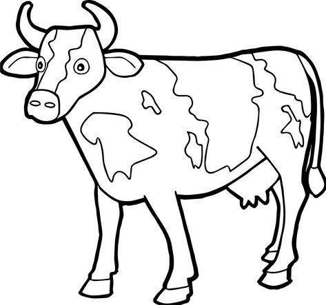 nice Farm Animal Staying Cow Coloring Page Chicken Coloring Pages, Shape Coloring Pages, Cow Coloring Pages, Cow Drawing, Baby Coloring Pages, Cow Colour, Farm Animal Coloring Pages, Coloring Pages For Boys