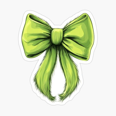 Get my art printed on awesome products. Support me at Redbubble #RBandME: https://www.redbubble.com/i/sticker/Coquette-Grinch-Bow-by-lastgirlscout/165372949.JCQM3?asc=u Grinch Emoji, The Grinch Heart Grew, Princess Tiana Stickers, The Grinch Stickers, Disney Christmas Stickers, Grinch Heart Grew, Grinch Stickers, Emoji Stickers Iphone, Xmas Sticker