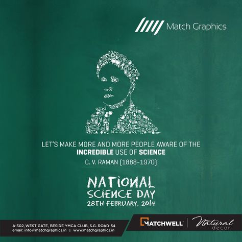 Let’s make more and more people aware of the incredible use of science National Science Day..! #MatchGraphics #matchwell #NaturalDecor #Decorative #Laminates #paper #decorativepaper #Luxury #LuxuryDesign #InteriorDesign #wooden #nature #NationalScienceDay #ScienceDay #Science #technology #engineering #physics National Science Day Creatives, Science Day Poster Design, National Science Day Poster, Science Day Poster, Science Gifts For Kids, Engineering Physics, National Science Day, Science Fiction Design, Science Fiction Movie Posters