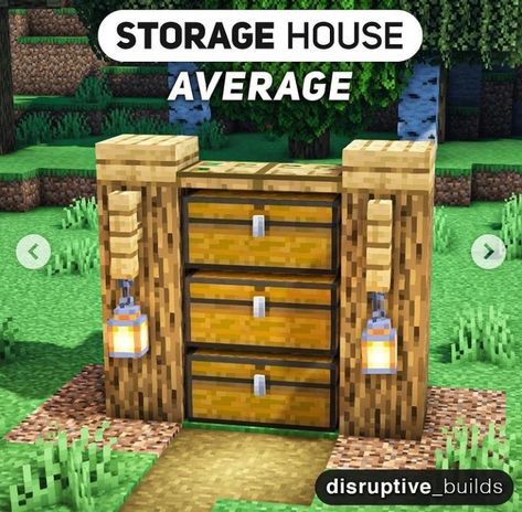 Minecraft Outside Storage, Chest Ideas Minecraft, Chest Design Minecraft, Minecraft Ideas Outdoor, Minecraft Compost Area, Minecraft Outdoor Decoration Ideas, Minecraft Outdoor Storage, Mincraft Doorways Ideas, Chest Storage Minecraft