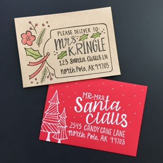 Christmas Envelope Art, Xmas Envelope, Hand Lettered Envelopes, Addressing Christmas Cards, Hand Lettering Envelopes, Christmas Party Planning, Christmas Envelope, Christmas Card Envelopes, Fancy Envelopes