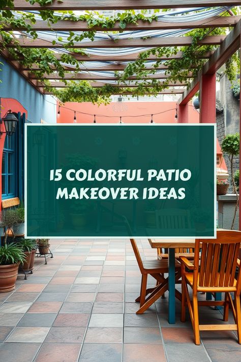 Ready to transform your outdoor patio into a colorful oasis? Check out these 15 amazing ideas perfect for brightening up your space! From creative furniture choices to vibrant decor accents, you’re sure to find inspiration for every budget. Whether you’re planning a cozy corner for morning coffee or a lively area for hosting friends, these tips will help you make the most of your outdoor area. Explore fun colors and stylish themes to give your patio the boost it needs. It's time for a refreshing change that everyone will love! Patio Makeover Ideas, Patio Color Schemes, Fun Garden Decor, Vibrant Decor, Colorful Patio, Hosting Friends, Painted Wooden Boxes, Outdoor Patios, Patio Wall