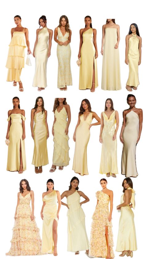 Yellow Bridal Party Dresses, Pale Yellow Bridesmaid Dresses Boho, Summer Bridesmaid Dresses Colors Shades, Bridesmaid Dresses For Outdoor Wedding, Yellow Mix And Match Bridesmaid Dresses, Yellow Wedding Bridesmaid Dress, Yellow Pastel Bridesmaid Dresses, Yellow Dresses Bridesmaid, Yellow Wedding Theme Bridesmaid Dress