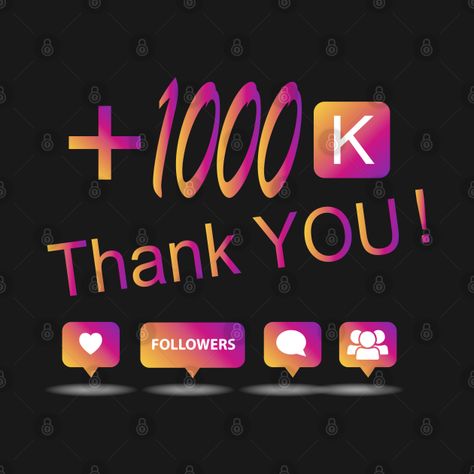 1000 Followers Instagram, Thank You Wishes, 1000 Followers, Like Instagram, Clothes Gift, Instagram Followers, Gaming Logos, Tshirt Designs, Thank You