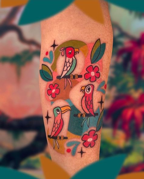 Quirky Tattoos, Vintage Tattoos, Traditional Style Tattoo, Style Tattoo, Tiger Tattoo, Vintage Tattoo, Cute Tattoos, Tattoo Inspo, Traditional Style