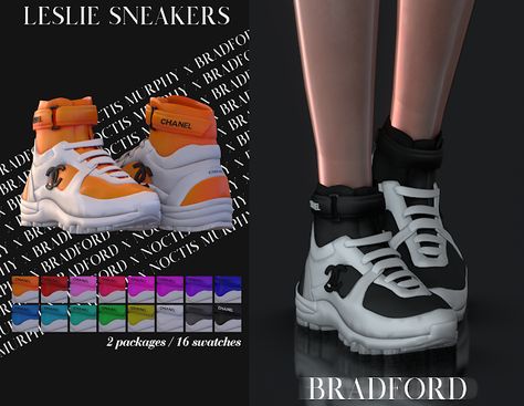 Leslie Sneakers [Chanel Month 2.0 - Day 22] - MURPHY x BRADFORD x NOCTIS Sims4 Shoes, 4 Piercings, Mods Ts4, Sim4 Cc, Sims 4 Piercings, Die Sims 4, Sims 4 Traits, Sims 4 Cc Kids Clothing, The Sims 4 Pc