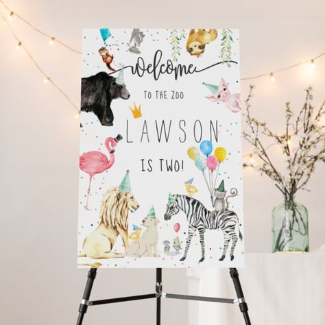 Modern Simple Party Animal Birthday Welcome Sign - Birthday Decoration Party Animal Theme, Party Animal Birthday, Animal Theme Birthday, Baby Birthday Decorations, Animal Party Theme, Zoo Birthday, Zoo Party, Birthday Welcome Sign, Happy Birthday Posters