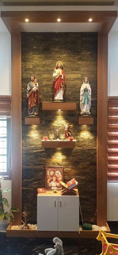 Small House Kerala, Altar Design Home, Catholic Home Altar Ideas Living Rooms, Ceiling Design Classic, Christian Room Decor, Alter Ideas, Home Altar Catholic, Altar Design, Landscape Outdoor