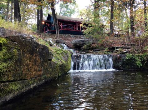 Enjoy Your Own Private Waterfall At This Secluded Cabin Getaway In Pennsylvania Private Waterfall, Getaway House, Cabin Getaway, Secluded Cabin, Vacation Aesthetic, Computer Knowledge, Water Falls, Getaway Cabins, River House