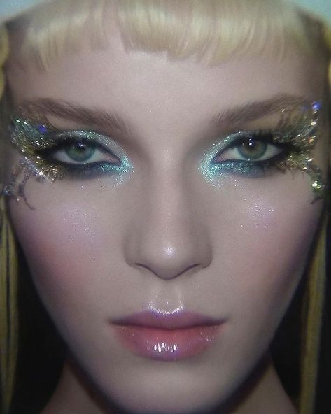 LUAR | Thank you to @maccosmetics for joining us as our official makeup partner for another season @macpro #MACBackstage #MACXIMAL Makeup artist:… | Instagram Fairy Eye Makeup, Glittery Makeup, Iridescent Makeup, Glittery Eye Makeup, Official Makeup, Edit On Instagram, Makeup Photo, Crystal Eyes, Unique Makeup