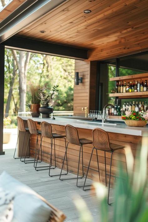 Transform Your Space with Under Deck Bar Ideas ? Outdoor Bar Pergola, Under Deck Bar Ideas, Bar Under Deck, Under Deck Bar, Bar Under Pergola, Outdoor Kitchen Under Deck, Under Deck Patio, Storage Under Deck, Under Deck Ideas