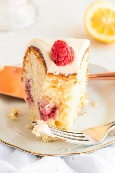 Lemon Raspberry Bundt Cake Recipe, Gluten Free Lemon Raspberry Cake, Mario Recipes, Lemon Raspberry Bundt Cake, Lemon Cake From Scratch, Raspberry Lemon Cake, Raspberry Bundt Cake, Cake Recipe Homemade, Moist Lemon Cake Recipe