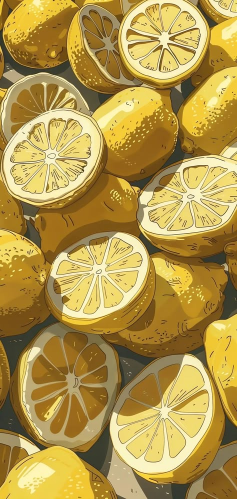 Lemon Screensaver, Ipad Wallpaper Painting, August Wallpaper Aesthetic Iphone, Ipad Screen Wallpaper, Summer Ipad Wallpaper, Yellow Phone Wallpaper, Yellow Background Aesthetic, Wallpaper Iphone Yellow, Yellow Wallpaper Iphone