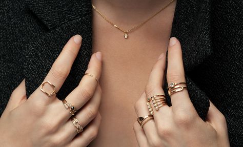 Jennie Kwon Designs. Jennie Finger, Many Rings, Jennie Kwon, Adornment Jewelry, Link Ring, Diamond Stacks, Pearl Cuff, Pearl And Diamond Ring, Mode Boho