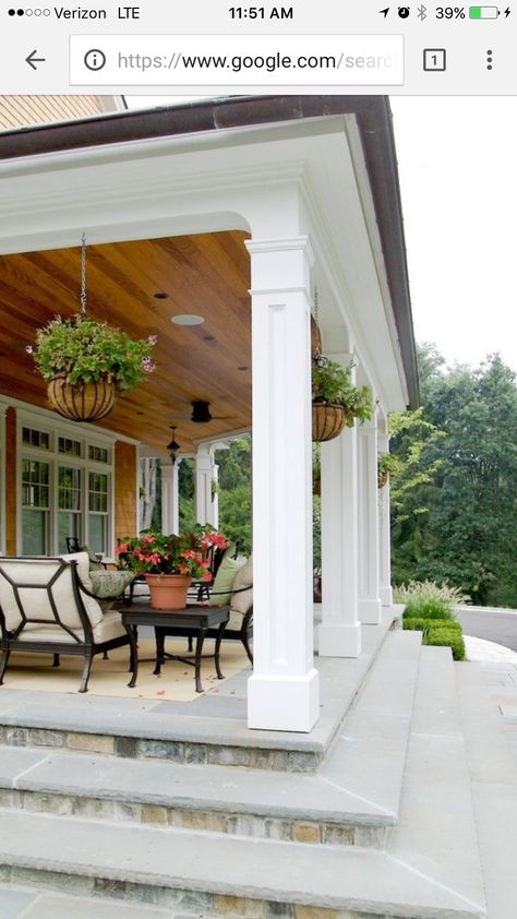 Lake House Porch, Building Columns, House Columns, Exterior Columns, Front Porch Columns, Outdoor Columns, Front Porch Railings, Covered Patio Design, Cedar Posts