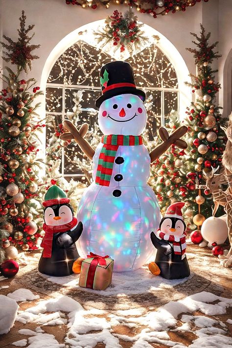 AerWo 6FT Christmas Inflatables Outdoor Decorations, Upgrade Cute Inflatable Snowman Penguins Blow Up Yard Decorations with Rotating LED Lights for Indoor Outdoor Yard Garden Christmas Decor Garden Christmas Decor, Inflatable Christmas Decorations Outdoor, Yard Decorations, Garden Christmas, Christmas Inflatables, Outdoor Holiday Decor, Outdoor Decorations, Holiday Decorations, Yard Decor