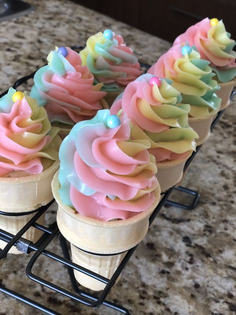 Ice cream cone cupcakes Ice Cone Cupcakes, Ice Cream Cone Castle Cake, Ice Cream Cone Cupcake Display, Ice Cream Cone Cupcakes Valentines Day, I’ve Cream Cone Cupcakes, Ice Cream Cone Cupcakes Birthday, Cupcake In Ice Cream Cone, Easter Cupcake Cones, Ice Cream Themed Cupcakes