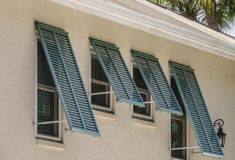 Bermuda Shutters, Types Of Shutters, Window Shutters Exterior, Bahama Shutters, Windows Ideas, Louvered Shutters, Farmhouse Trends, Shutters Exterior, Window Shutters