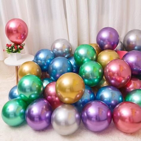 Balloons For Birthday, Disco Party Decorations, New Year's Party Decorations, Arch Decoration, Metallic Balloons, Arch Decoration Wedding, Large Balloons, Black Balloons, Kids Party Decorations