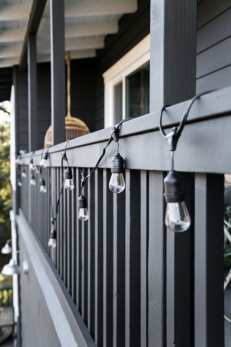 paint it black! | sfgirlbybay Paint Siding, Black Siding, Black Pergola, White Pergola, Lighting Stores, Black Houses, Lighting Garden, Black Deck, Bohemian Modern Style