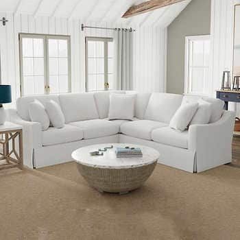 sofas  | Costco Costco Sectional, Lovesac Sactional Living Rooms, Slipcover Sectional, Sectional Sofa Slipcovers, Linen Sectional, White Slipcovers, White Sectional, Provincial Home, Hangout Spot