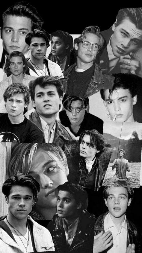 Leonardo Brad Johnny, Brad Pitt 90s Wallpaper, Brad Pitt Wallpaper Aesthetic, Johnny Depp 90s Wallpaper, Brad Pitt Wallpaper, Brad Pitt 90s, Brad Pitt And Leonardo Dicaprio, Young Brad Pitt, Johnny Depp Leonardo Dicaprio