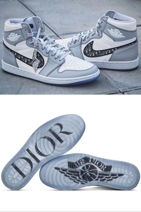 Air Jordan Dior, Air Jordan 1 Dior, Jordan Dior, Air Dior, Sports Shoes For Men, Pretty Sneakers, Dior Sneakers, White Nike Shoes, Black Shoes Men