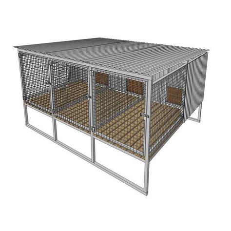 Raised Dog Kennel or Cage Plans Raised Dog Kennel, Diy Dog Cage, Dog Cage Outdoor, Dog Kennel Plans, Cat Shed, Kennel Plans, Kennel Ideas Outdoor, Cheap Dog Kennels, Metal Dog Kennel