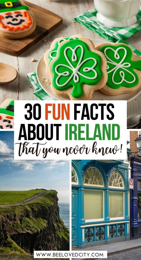 Ireland Bulletin Board Ideas, World Thinking Day Ireland, Ireland Crafts For Kids, Ireland Crafts, Ireland Activities, Fun Facts About Ireland, Facts About Ireland, Multicultural Fair, Ireland Summer