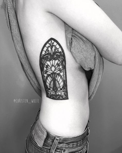 Christen Wolfe | Fully healed stained glass for Kaley - - - - #tygerwolftattoo #blacktattoonow #blackworkerssubmission #pnwtattoo #seattletattoo… | Instagram Stained Glass Window Tattoos, One Dark Window Tattoo, Stain Glass Window Tattoo, Stained Glass Back Tattoo, American Traditional Stained Glass Tattoo, Black And Grey Stained Glass Tattoo, Stained Glass Window Tattoo, Pnw Tattoo, Seattle Tattoo