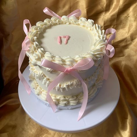 Embrace your inner coquette with our vintage cake adorned with charming bows. Because sometimes, we're just girls craving a slice of nostalgia and sweetness. 🎀🍰 #VintageDelights #SweetIndulgence" Trend Cake, Girly Cakes, Coquette Vintage, Girl Cake, Birthday Treats, Girl Cakes, Vintage Cake, Just A Girl, Just Girl Things