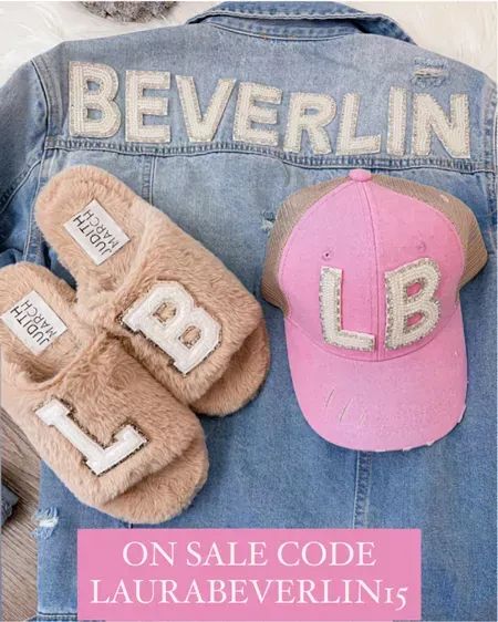 Judith March, Fur Slippers, Custom Monogram, Denim Jacket, Slippers, Monogram, The Creator