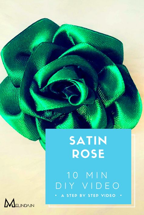 How To Make Ribbon Flowers Step By Step, How To Make Ribbon Roses Step By Step, Ribbon Flower Tutorial Step By Step, Satin Roses Diy, Diy Craft Room Decor, Rose Step By Step, Ballet Drawings, Ribbons Flowers, Diy Corsage