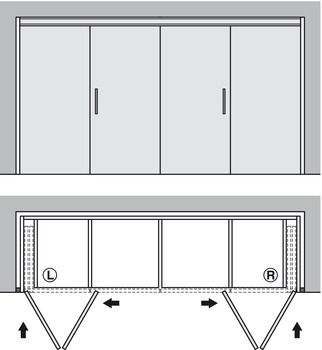 Kitchen Cabinets Sliding Doors, Folding Sliding Doors, Folding Closet Doors, Kitchen Shapes, Sliding Cabinet Doors, Presentation Board Design, Sliding Folding Doors, Furniture Fittings, Hidden Kitchen