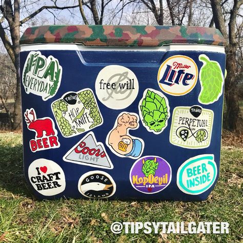 Yeti Cooler Stickers, Cooler Stickers, Retro Cooler, Custom Cooler, Beer Stickers, Yeti Cooler, Cooler Painting, Beer Cooler, Merch Ideas