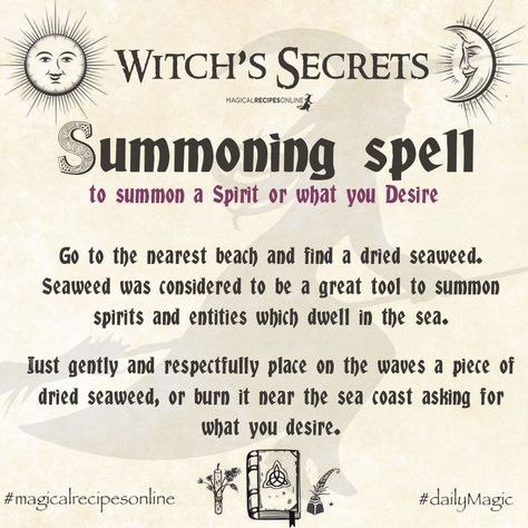 Pagan Prayers, Dark Magic Spells, Summoning Spells, Magical Recipes, Sea Magic, Witchcraft Spells For Beginners, Banishing Spell, Hoodoo Spells, Revenge Spells