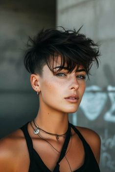 Messy Pixie Haircut, Tomboy Haircut, Short Fade Haircut, Short Sassy Haircuts, Sassy Haircuts, Tapered Hair, Faded Hair, Short Hair Undercut, Undercut Pixie Haircut