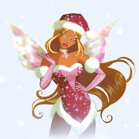 Winx Club Christmas, New Years Pfp, Cute Christmas Icons, Happy New Year Cute, Icon Christmas, Winx Flora, Flora Winx Club, Klub Winx, Las Winx