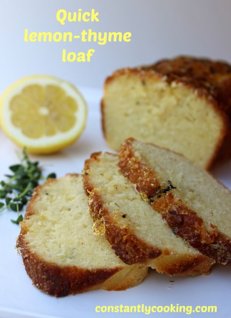 Lemon Thyme Recipes, Recipe Using Lemons, Sweet Glaze, Thyme Recipes, Chocolate Oatmeal Cookies, Lemon Thyme, Lemon Loaf, Baking Bread Recipes, Sweet Bread