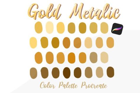 Color Palette Procreate, Gold Color Palette, Procreate Color Palette, Hex Color Palette, Color Palette Challenge, Gold Color Palettes, Color Schemes Colour Palettes, Palette Art, Skin Color Palette