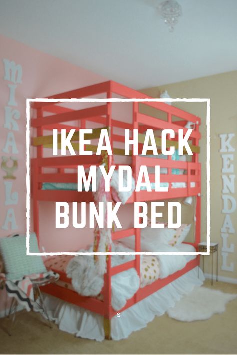 Mydal Bunk Bed Hack, Ikea Mydal Bunk Bed Hack, Mydal Bunk Bed, Ikea Bunk Bed Hack, Ikea Mydal, Bunk Bed Hacks, Bunk Bed Ideas Diy, Safe Bunk Beds, Contemporary Bed Linen