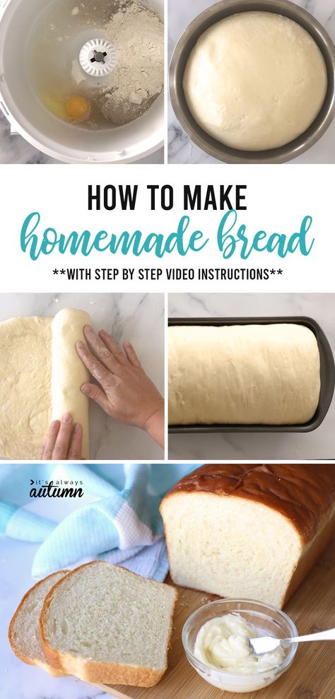 Best Homemade Bread, Homemade White Bread, Homemade Bread Recipes Easy, Homemade Bread Easy, Easy Bread Recipes, Easy Bread, Bread Recipes Homemade, Bread Dough, How To Make Bread