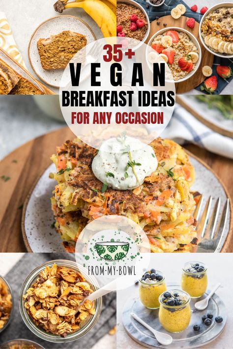 Whether you're a meal-prepper, oatmeal lover, or savory breakfast fiend, here are over 35 wholesome, easy, and tasty vegan breakfast recipes that will keep you full until lunch.  #vegan #veganbreakfast #mealprep #healthybreakfastideas #veganbreakfastideas | frommybowl.com Vegan Breakfast Ideas, Vegan Breakfasts, Vegan Breakfast Easy, Healthy Vegan Breakfast, Plant Based Breakfast, Savory Vegan, Best Vegan Recipes, Breakfast Cookies, Vegan Breakfast Recipes