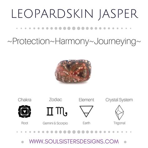 Leopardskin Jasper Leopardskin Jasper, Gemini And Scorpio, Crystal Lattice, Leopard Skin Jasper, Zodiac Elements, Crystal Guide, Gemstone Properties, Crystal System, Metaphysical Healing