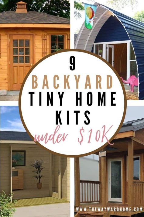 If you've wanted a tiny home for your backyard, but thought they were out of reach--we've got good news! We found 9 amazing tiny home kits perfect for backyard settings and they're all under $10,000. Tiny Home Out Of Shed, Backyard Trailer Guest House, Home Kits Build Your Own, Backyard Tiny House Ideas, How To Build A Tiny Home On A Budget, Backyard Casita Tiny House, She’d Tiny Home, Tiny Home Kits, Backyard House Ideas Tiny Homes