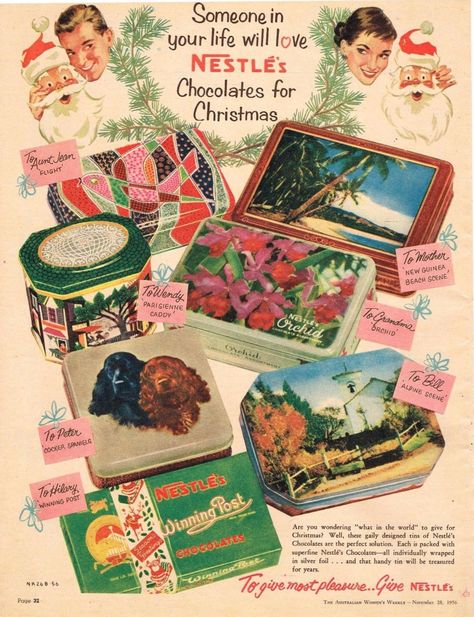 Christmas Advertising, Books Images, Christmas Ephemera, Vintage Christmas Images, Christmas Ad, Mid Century Christmas, Retro Advertising, Retro Ads, Tin Art